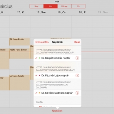 Berendelési napló Apple IOS-en több orvos esetén